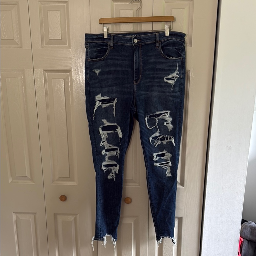 American Eagle Outfitters Blue Skinny Jeans Distressed Style